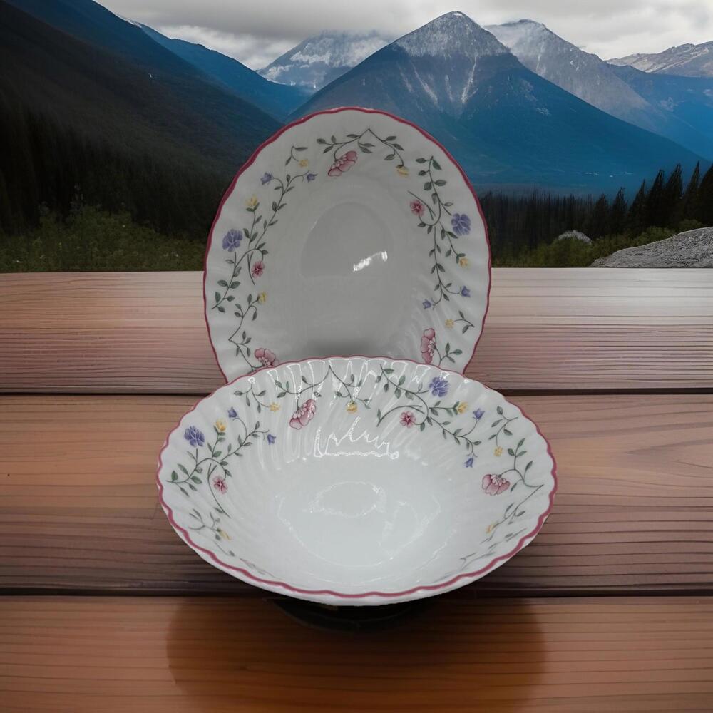 2 Johson Bros Summer Chinz 8” and 9”ROUND /Oval Serving Bowls Excellect